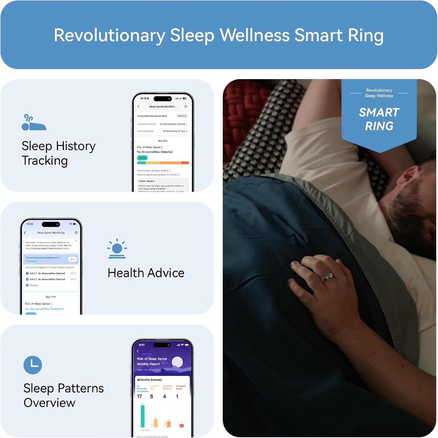 RingConn Gen 2 Smart Ring - Sleep Apnea Monitoring(Silver, Size 8) - Image 4