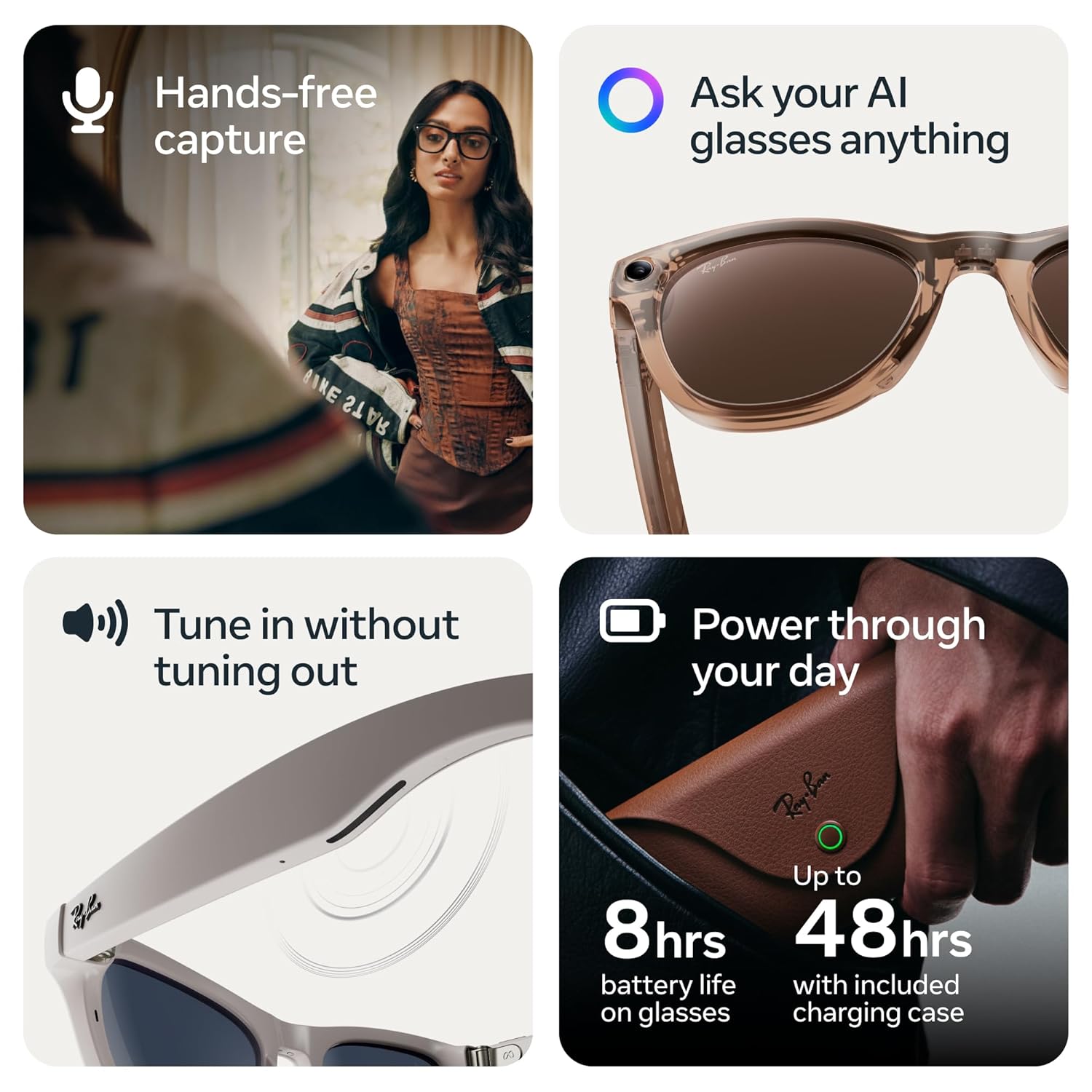 Meta Ray-Ban (Gen 2) Wayfarer Large Smart AI Glasses, Green Lenses - Image 4