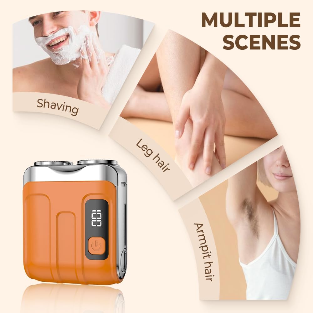 Portable Mini Mens Electric Shaver, 2027 New Travel Shaver, Compact Dual Head Shaver for Home Use, Rechargeable Wet Dry Shaver for Men (Blue) - Image 5