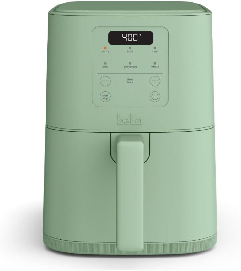 bella Fits-anywhere™ Slim 4qt Air Fryer, 4qt Non-Toxic Coating, Seaglass