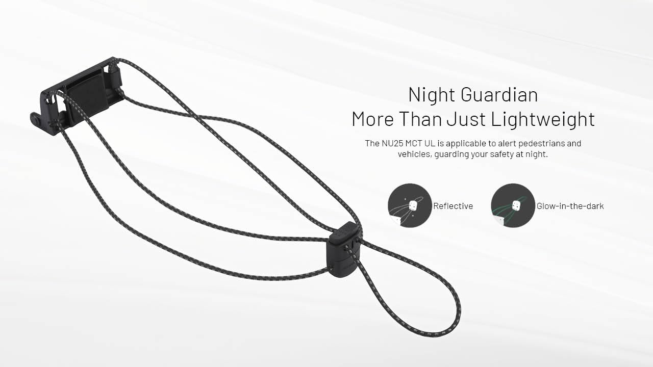 Nitecore NU25 MCT UL 400 Lumens Ultra Lightweight Headlamp, USB-C Rechargeable Sticker for Back Packing, Camping and Running - Image 6