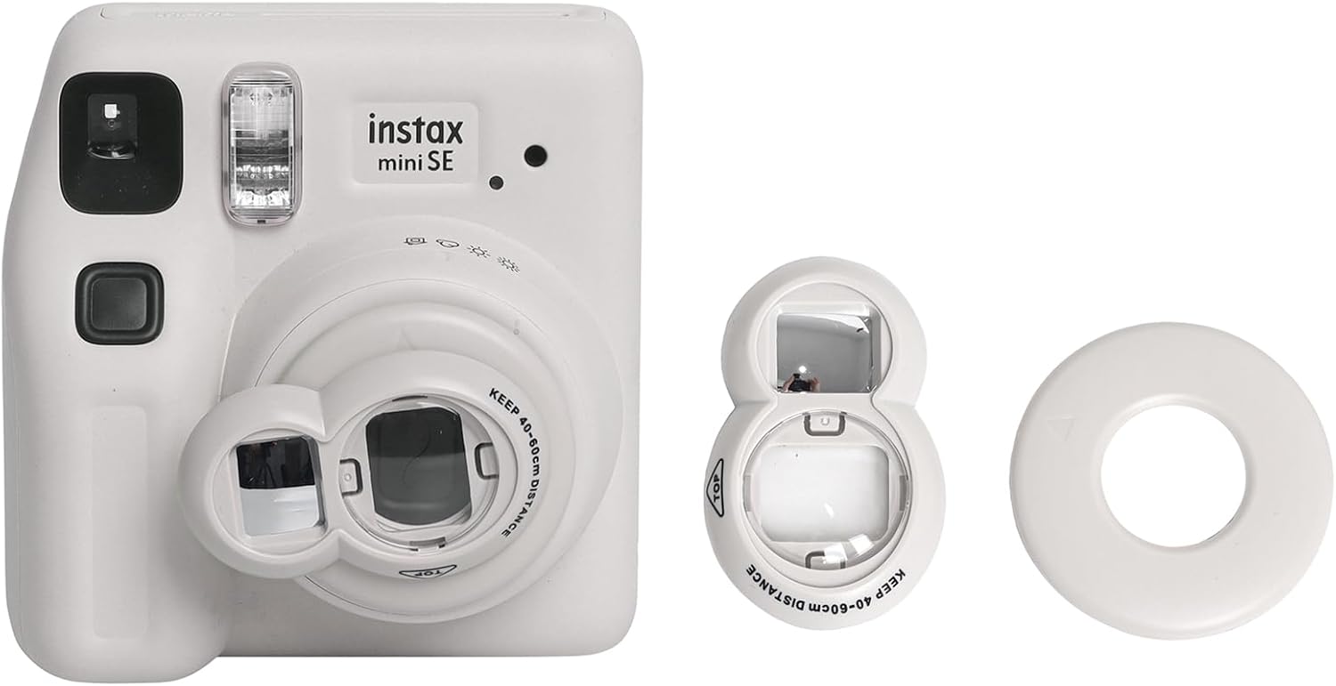 Selfie Mirror for Instax Mini SE/Mini 7+, Self-Portrait Selfie Mirror Close Up Lens Accessories Compatible with Fujifilm Instax Mini SE/7+/7s/9/8+/8 Instant Cameras - White