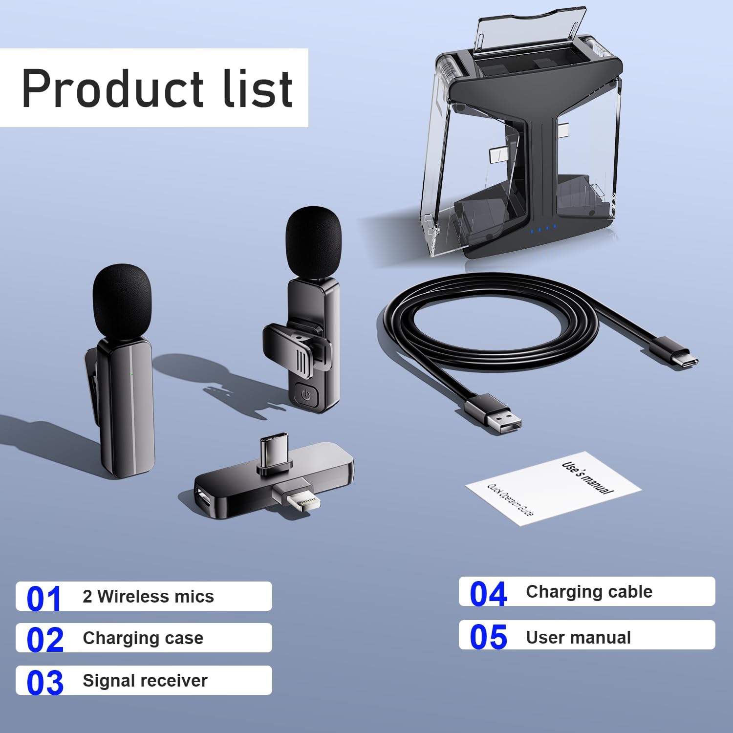 2-Pack Wireless Mini Lavalier Lapel Microphone for iPhone,Android Phone(2 in 1) w/ Case - 65ft Cordless Clip on Dual Mics with Noise Reduction 6H Working Time for Video Recording Vlogging, YouTube - Image 9