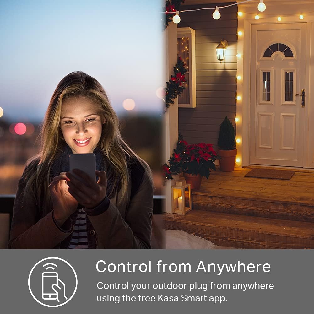 Kasa Outdoor Smart Plug, Smart Home Wi-Fi Outlet with 2 Sockets, EP40 - Image 6