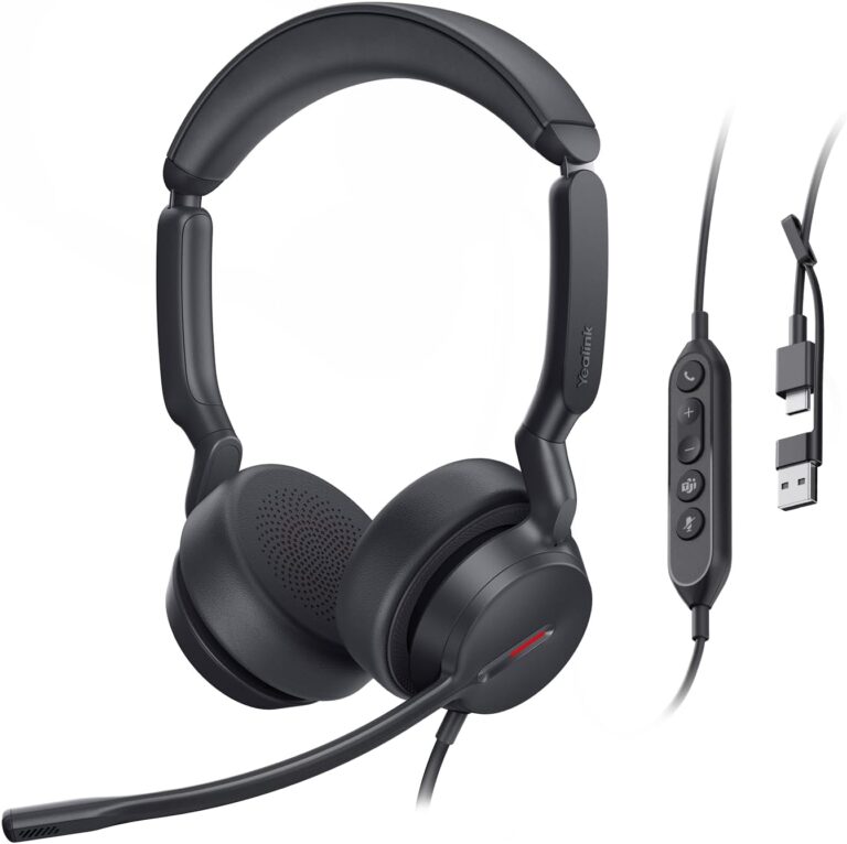 Yealink UH44 Wired USB Headset, Teams Certified, 2 Mics, USB-C/A