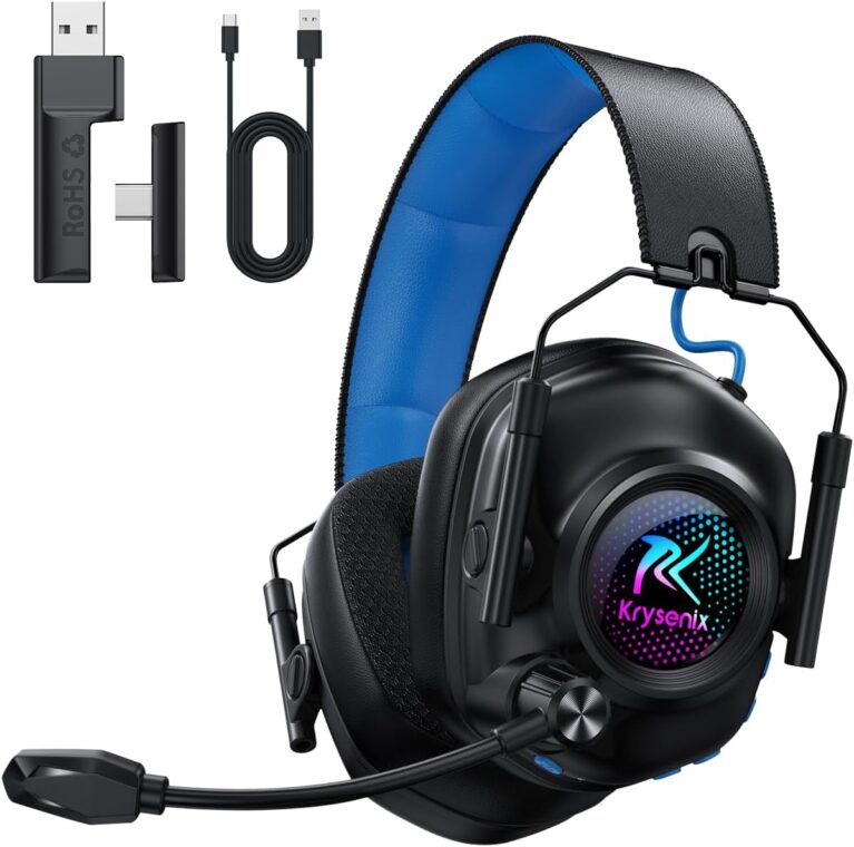 Krysenix Wireless Gaming Headset with Noise Canceling Microphone - Blue