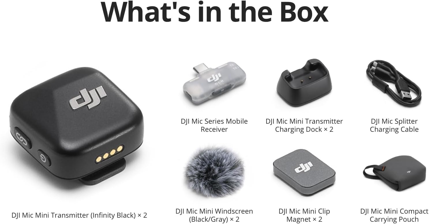 DJI Mic Mini (2 TX + 1 Mobile RX), Ultralight, Active Noise Cancelling - Image 7