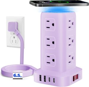 Purple Power Strip with 12 Outlets ...
