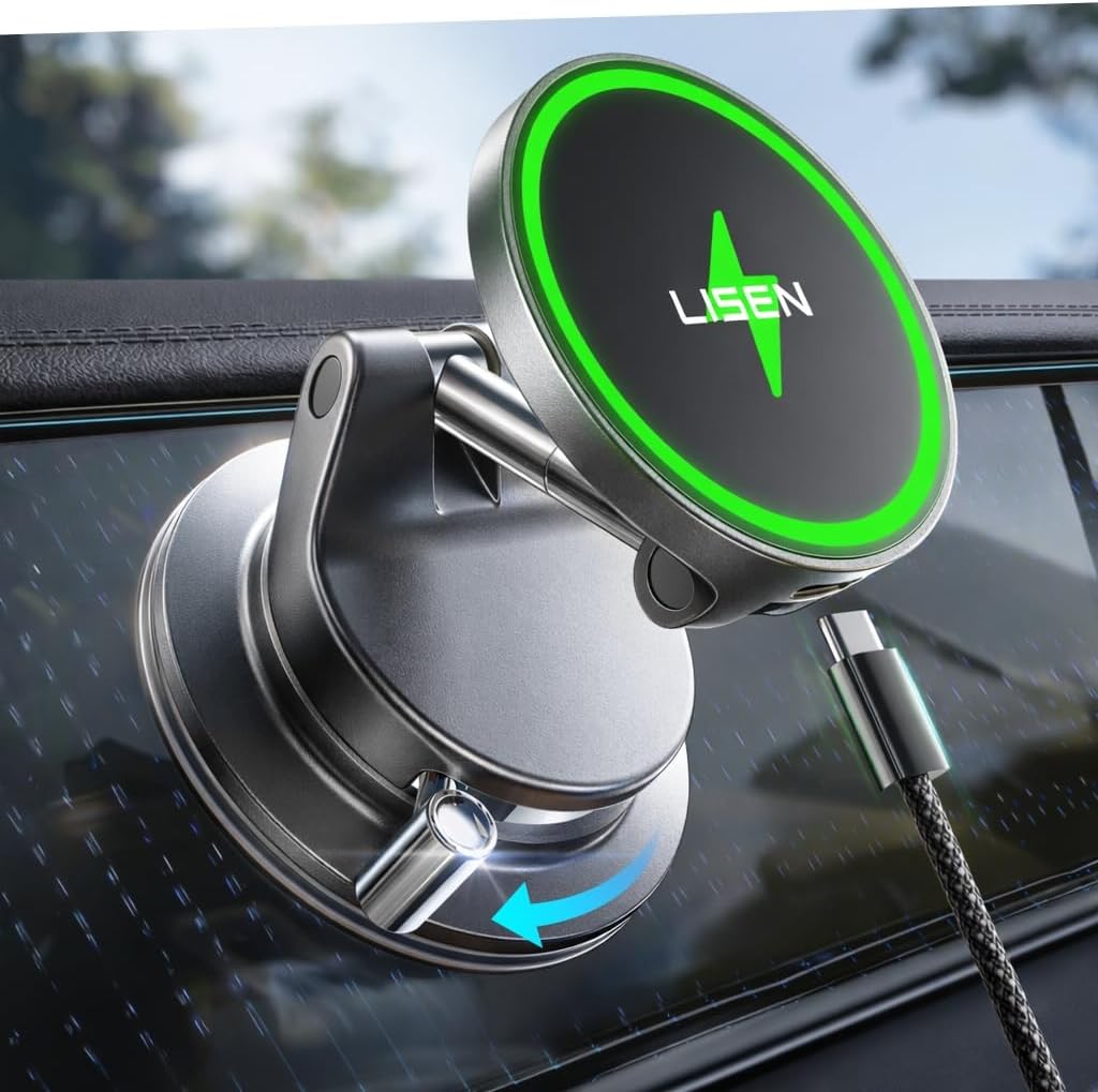 LISEN 15W MagSafe Car Mount & Charger