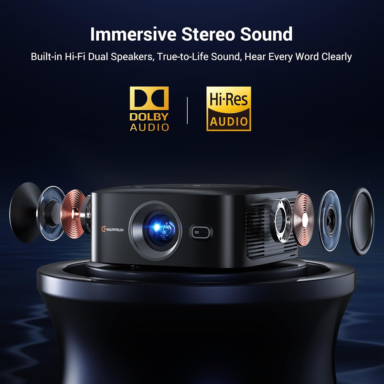 HAPPRUN 1500 ANSI 4K Decoding Outdoor Projector with Official Google TV - Image 5