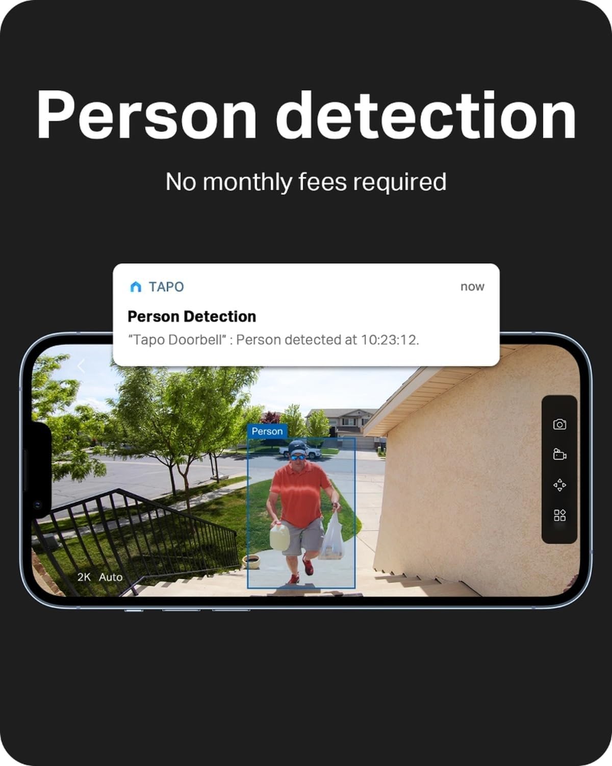 Tapo 2K Wireless Smart Video Doorbell w/Chime, 160° Ultra-Wide View, D210 - Image 3