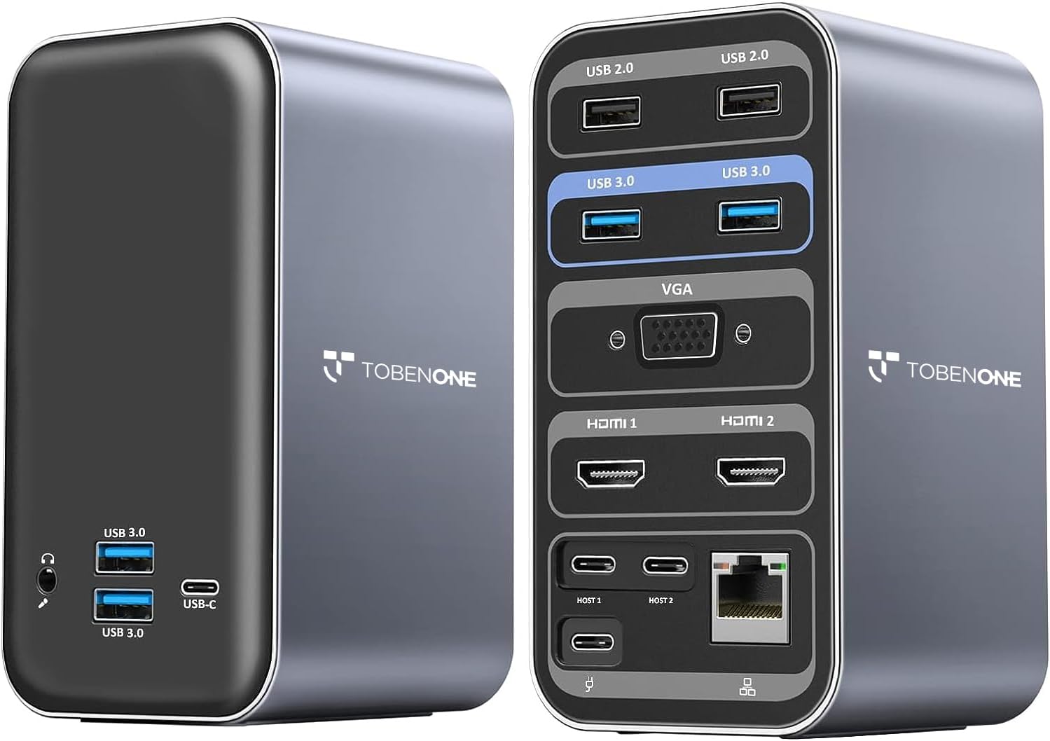 TobenONE 15-in-2 MacBook Pro Docking Station, Dual 4K Monitor, Plug & Play