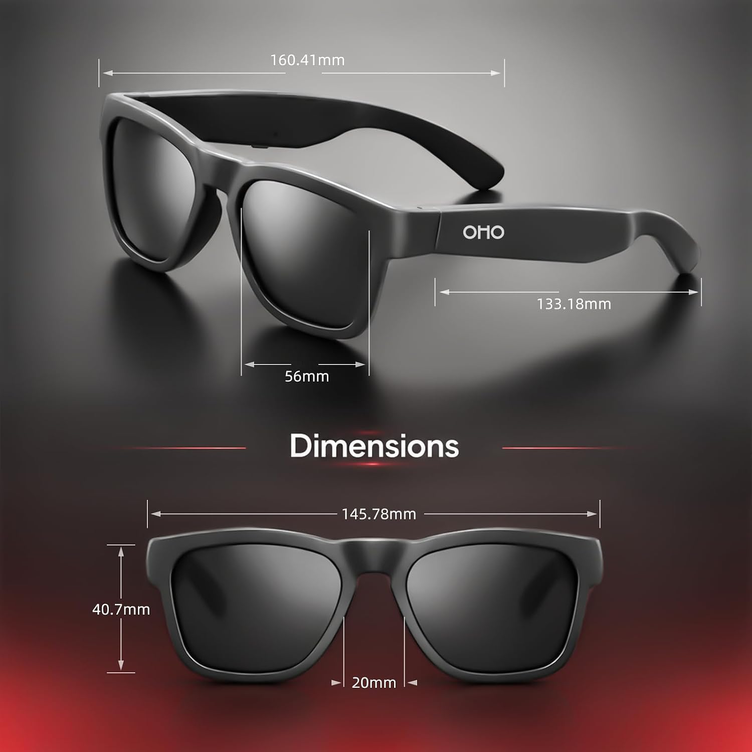 OhO Open Ear Smart Glasses, UV400 Z87.1 Lightweight Bluetooth Sunglasses - Image 7