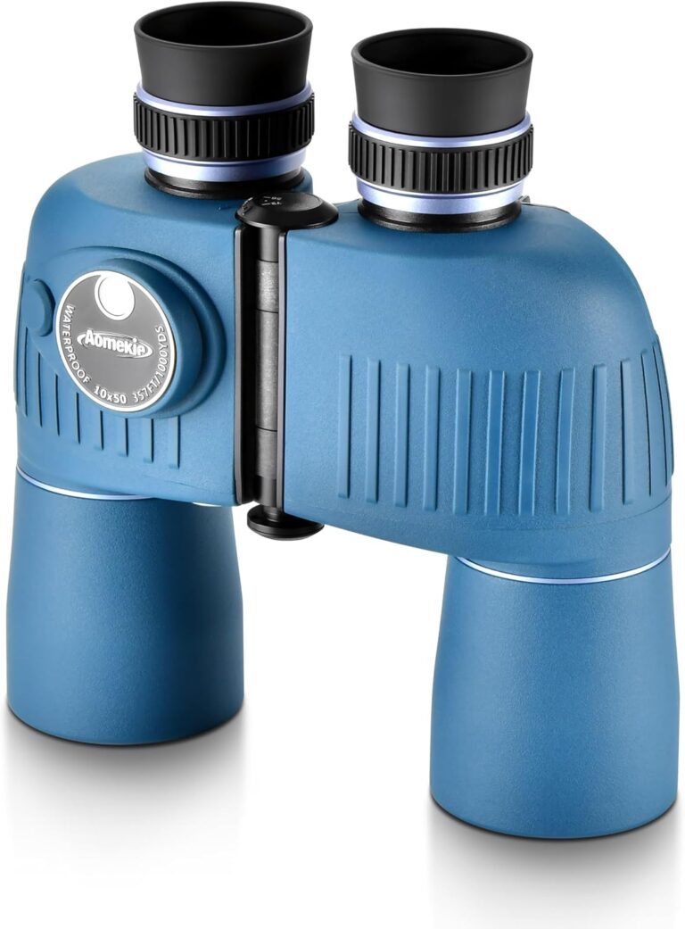 AOMEKIE 10X50 Marine Binoculars for Adults with Rangefinder Compass, Waterproof Marine Binoculars for Sailing Boating Fishing for General Marine and Outdoor Viewing