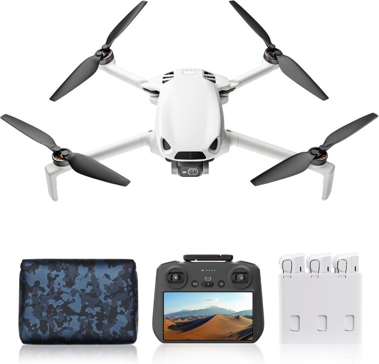 Skyrover S1 Mini Drone Camera Combo with Screen Controller, 4K/60fps Video, 8K Photo, 7.45-Mi Video Transmission, Under 249g, Auto Track, Vertical Shooting, 120-Min Flight Time with 3 Batteries