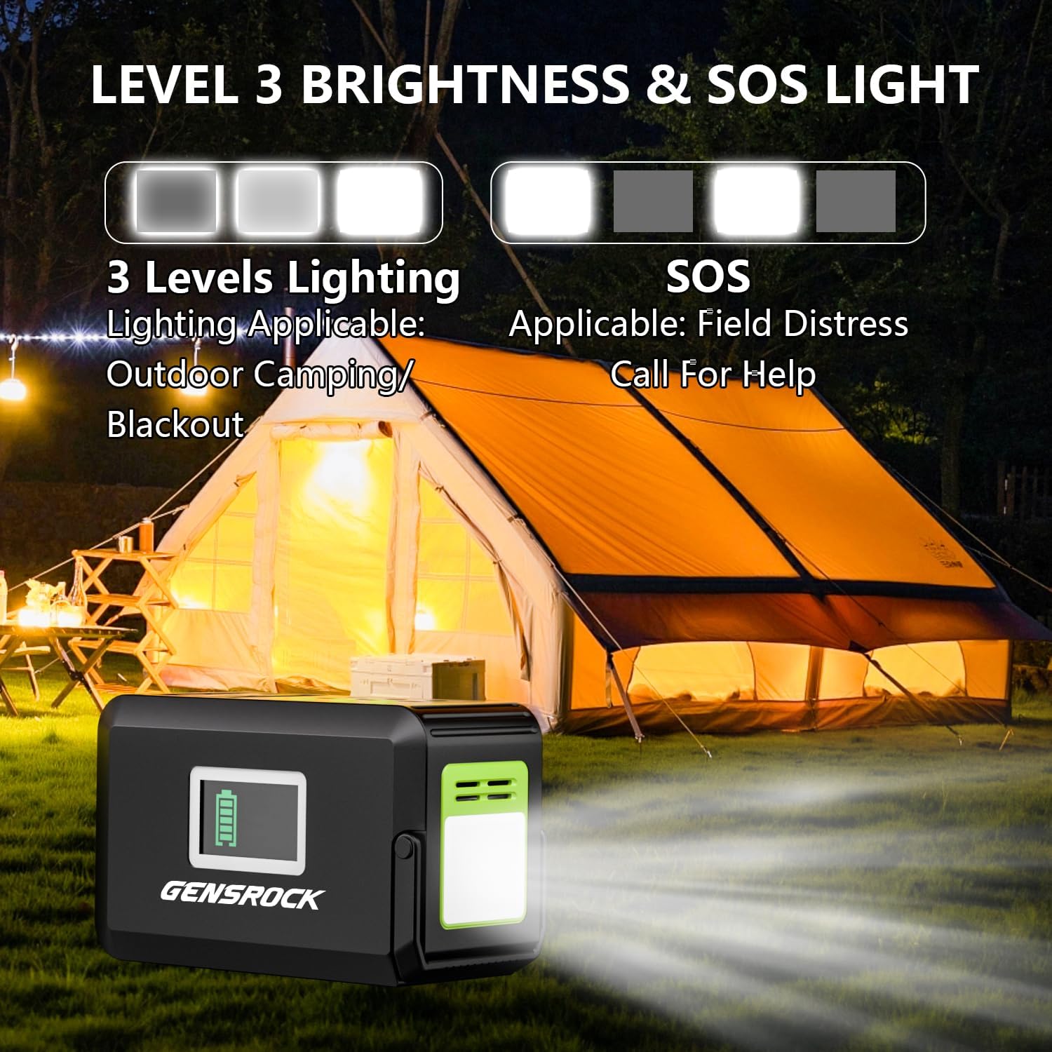 GENSROCK Portable Power Station 120W, Power Bank with AC Outlet 24000mAh - Image 7