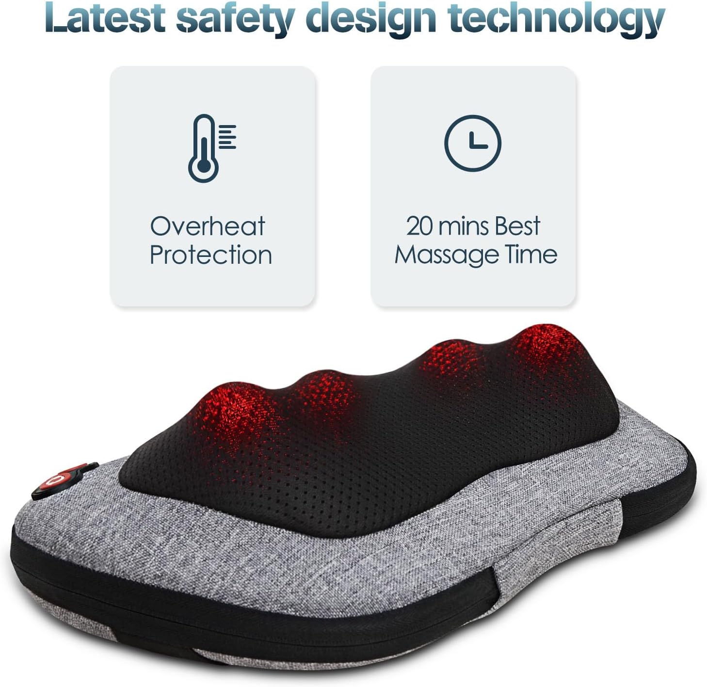 VIKTOR JURGEN Shiatsu Back Massager with Heat for Pain Relief, Gray - Image 9