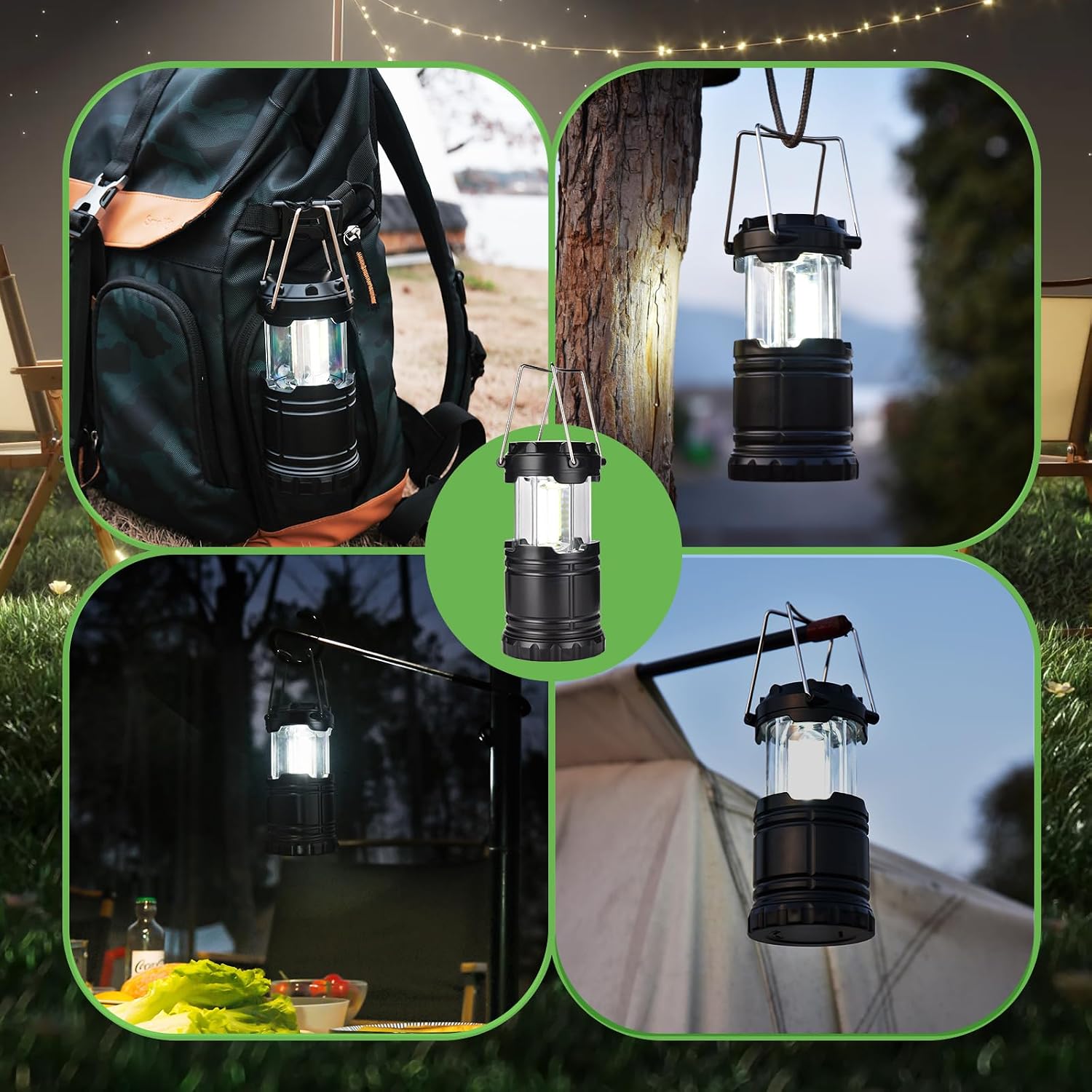 KPKJOO Lantern Collapsible Camping Light, Battery Operated Lanterns LED Super Bright for Power Outages Indoor Emergency Outdoor Camping Hiking Kit (4, COB) - Image 6