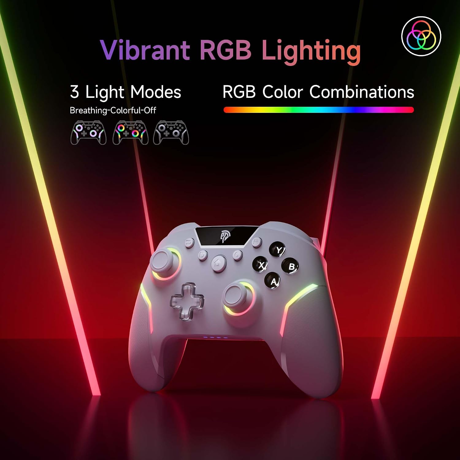 EasySMX X20 Wireless Gaming Controller with RGB Backlit, 2-Stage Hall Effect Stick, 1000Hz Polling Rate, 6-Axis Gyro on Multi-Platform, Mech Buttons- Compatible with PC/Switch/Steam/Android - Image 9