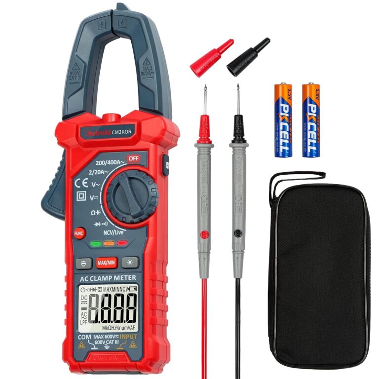 AstroAI Digital Clamp Meter Multimeter 2000 Counts Amp Voltage Tester Auto-ranging with AC/DC Voltage, AC Current, Resistance, Capacitance, Continuity, Live Wire Test, NCV, Blue
