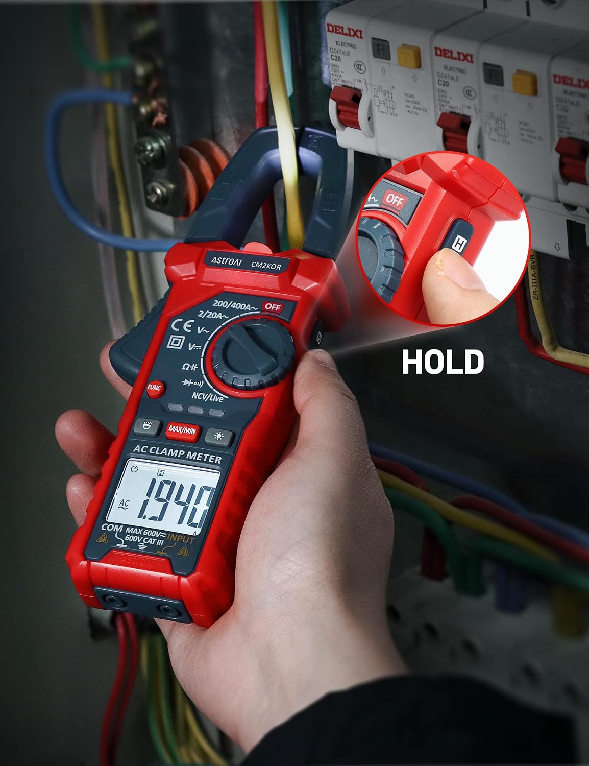 AstroAI Digital Clamp Meter Multimeter 2000 Counts Amp Voltage Tester Auto-ranging with AC/DC Voltage, AC Current, Resistance, Capacitance, Continuity, Live Wire Test, NCV, Blue - Image 6