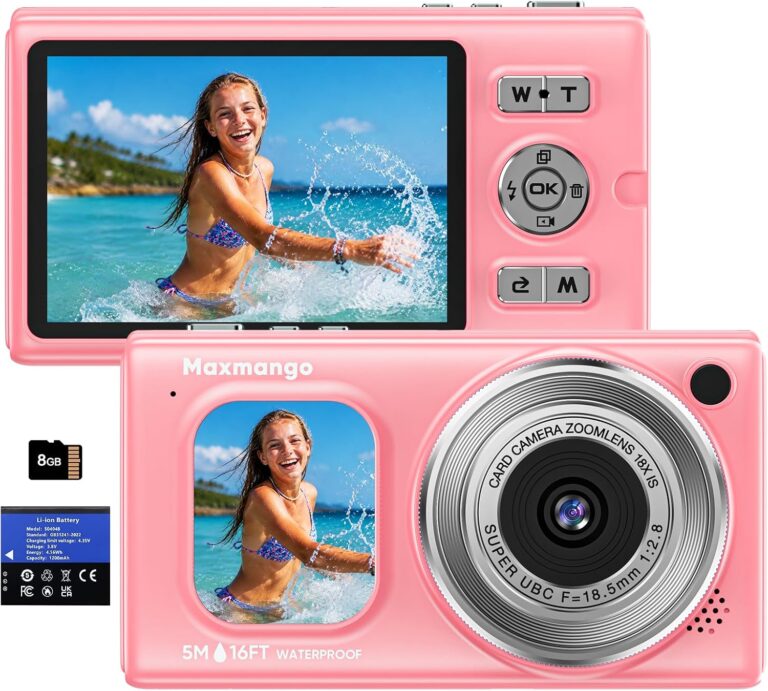 16FT Underwater Digital Camera, 4K 48MP 1500mAh Removable Battery 18X Zoom