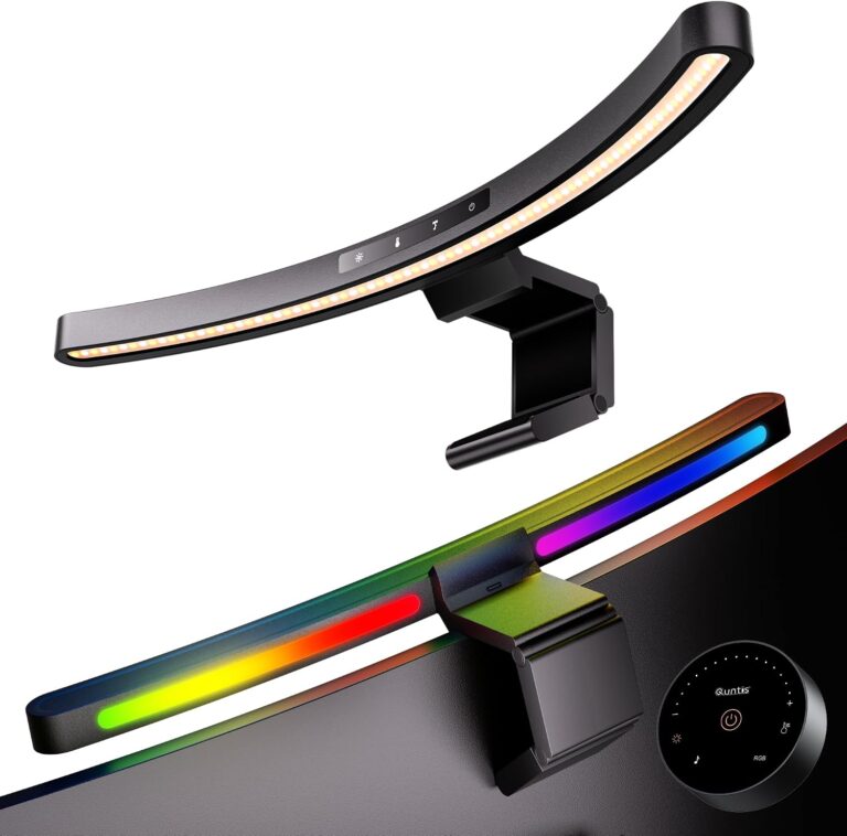 Quntis 17.7'' Curved Monitor Light Bar RGB Backlight with Music Sync, Black