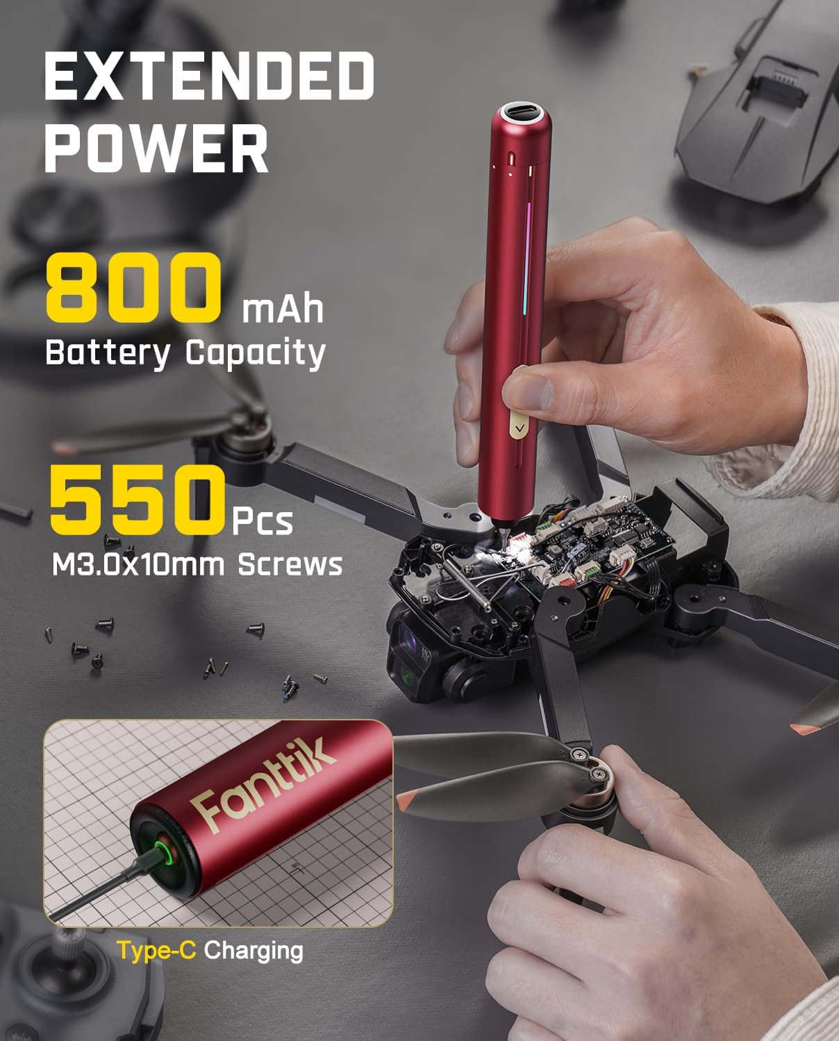 Fanttik E2 Ultra Electric Screwdriver, Screwdriver for Electronics (Red) - Image 4
