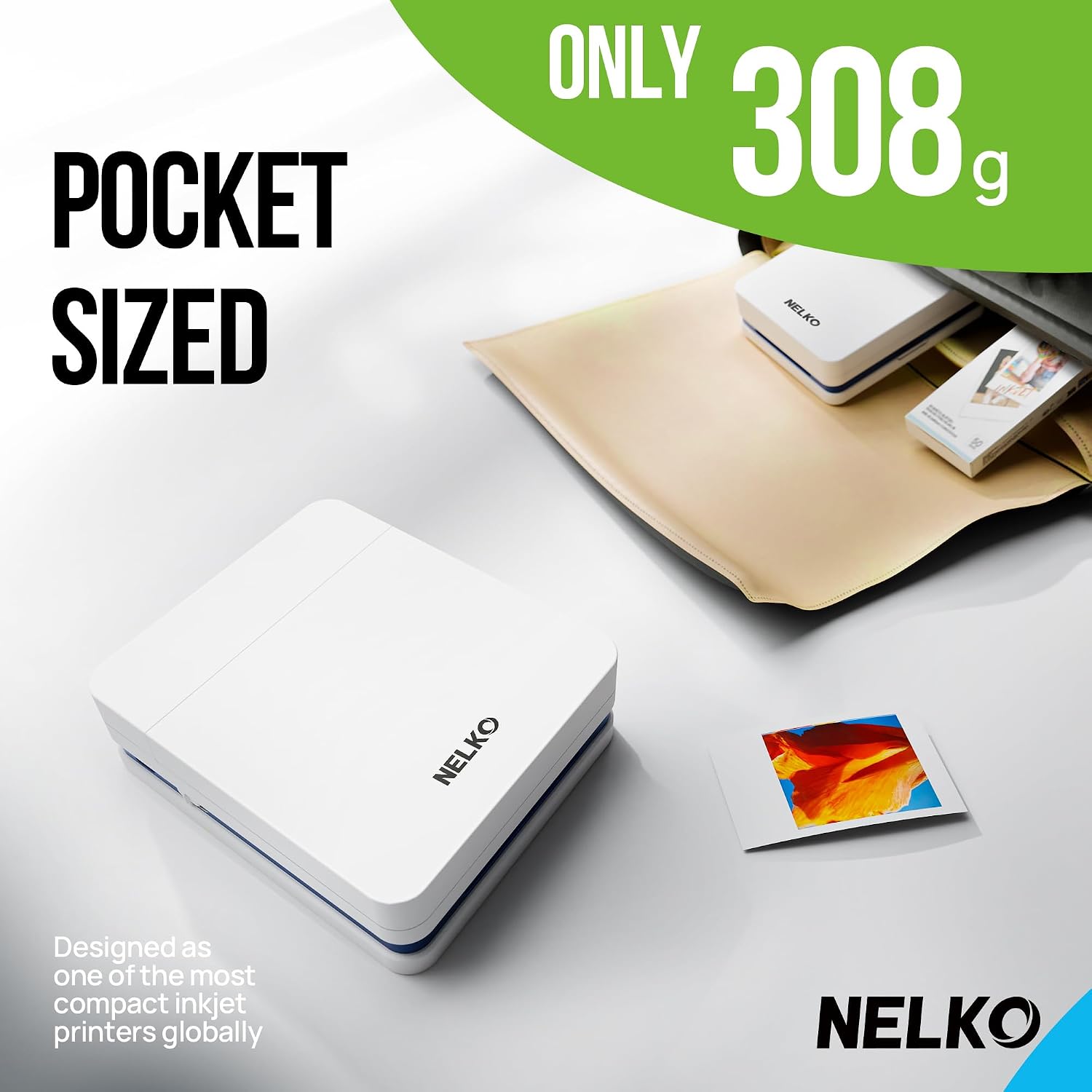 Nelko PP01 Photo Printer, 2x3 Portable Photo Printer, Mini Printer, White - Image 6