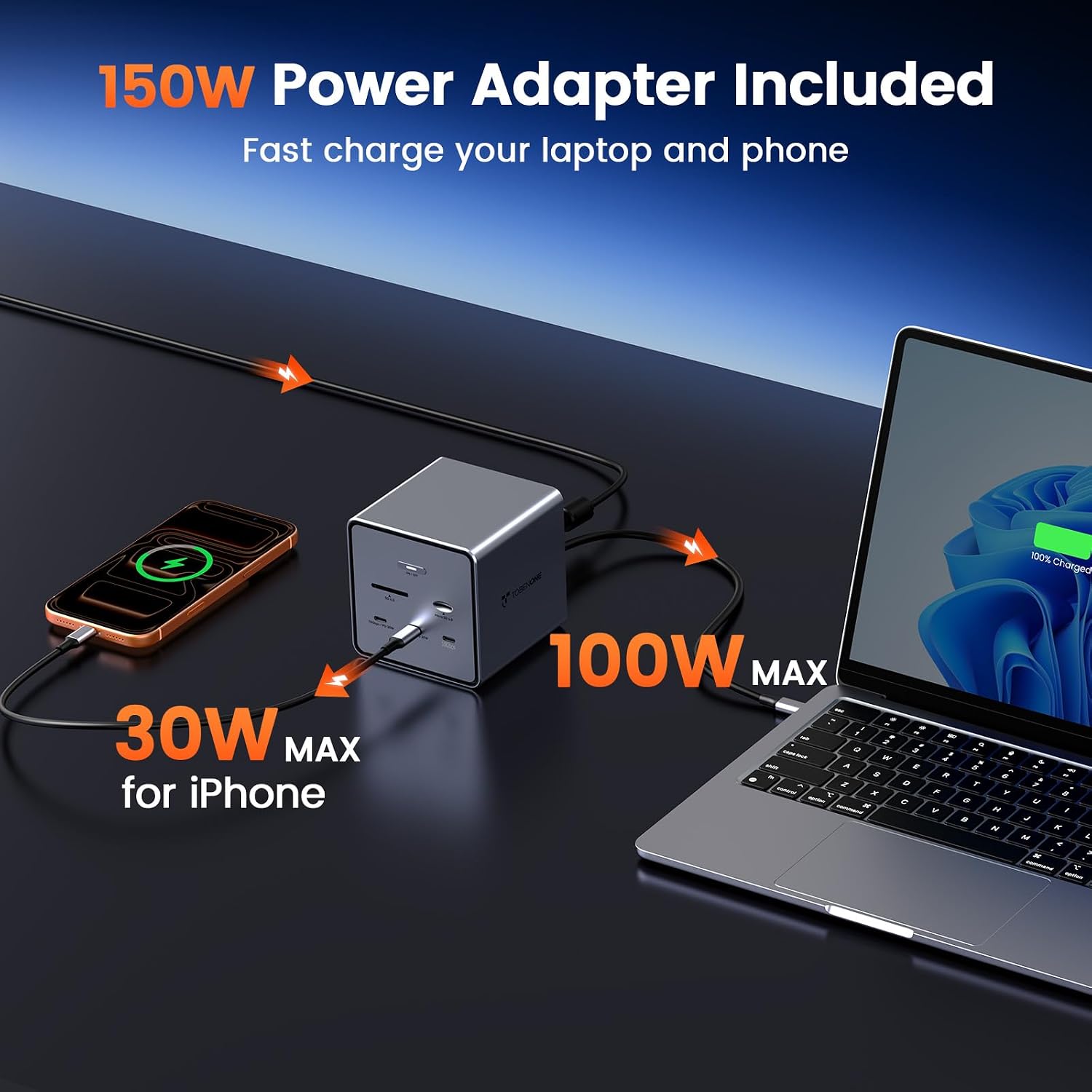TobenONE 16-in-1 Laptop Docking Station Triple 4K Monitor,150W Power Supply - Image 4
