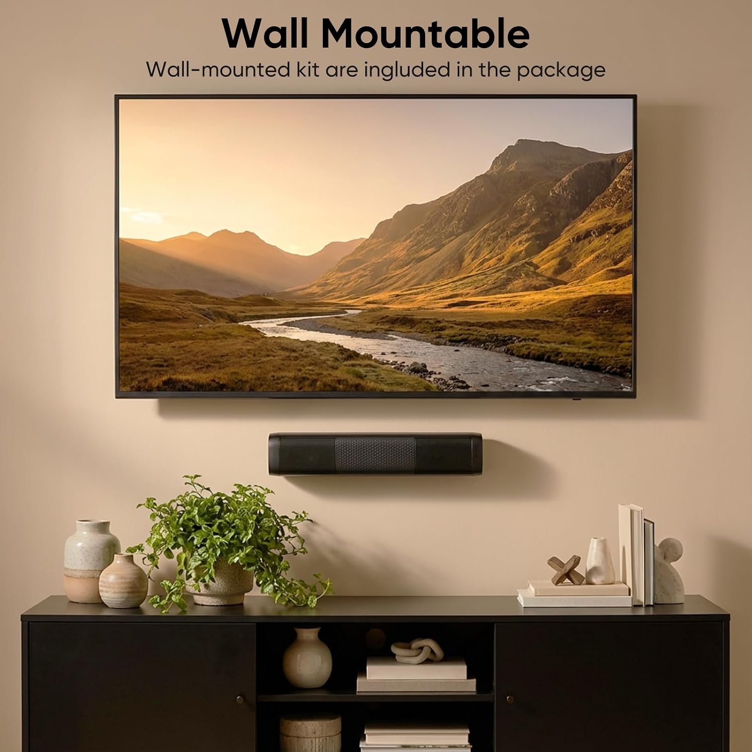 Saiyin 11.7-inch Sound Bar, Small Size & Big Power, Center-Channel Speakers - Image 4