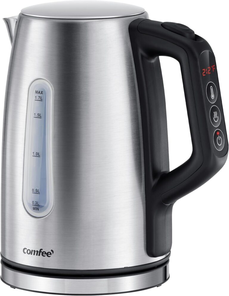 COMFEE' Stainless Steel Temperature-Control Kettle, 1.7L with 6 Preset Mode