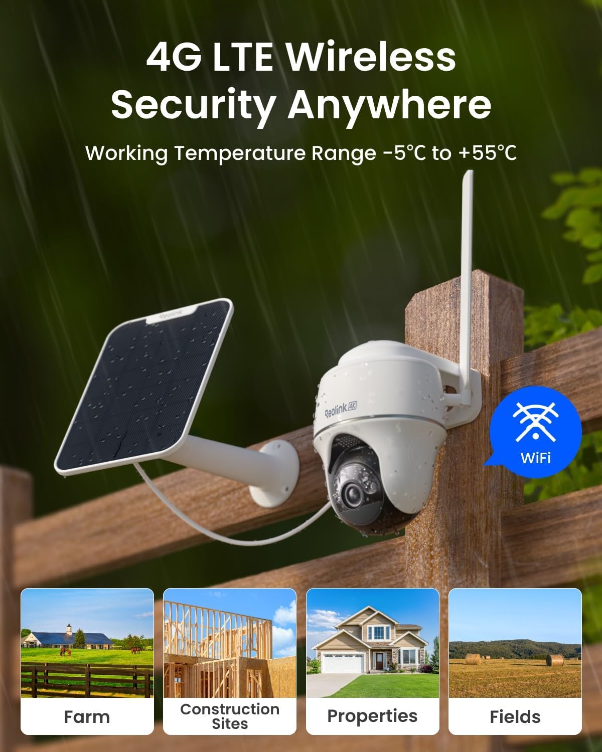 REOLINK 4K Solar Security Cameras Wireless Outdoor, 4G LTE Cellular Camera - Image 2
