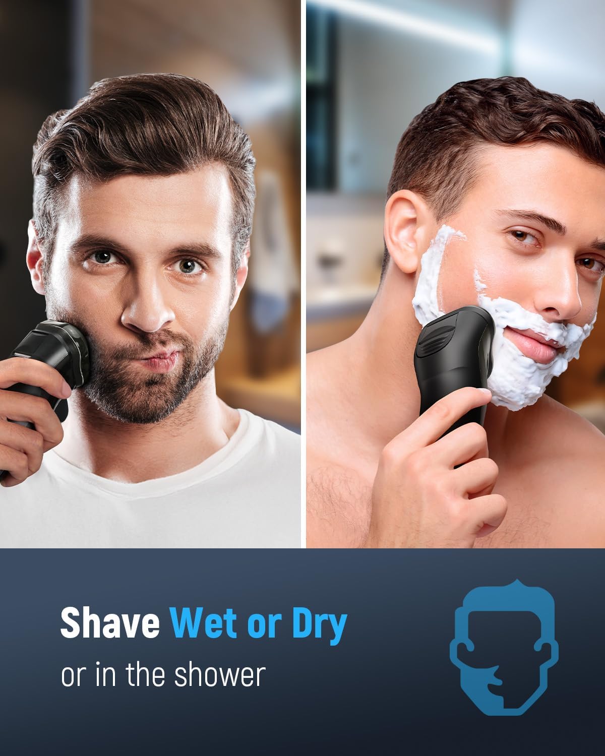 Electric Razor for Men Waterproof: 5D Floating Rotary Shaver Wet or Dry - Image 5