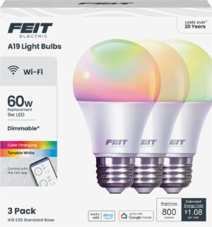 Feit Electric Smart Light Bulbs, A1...