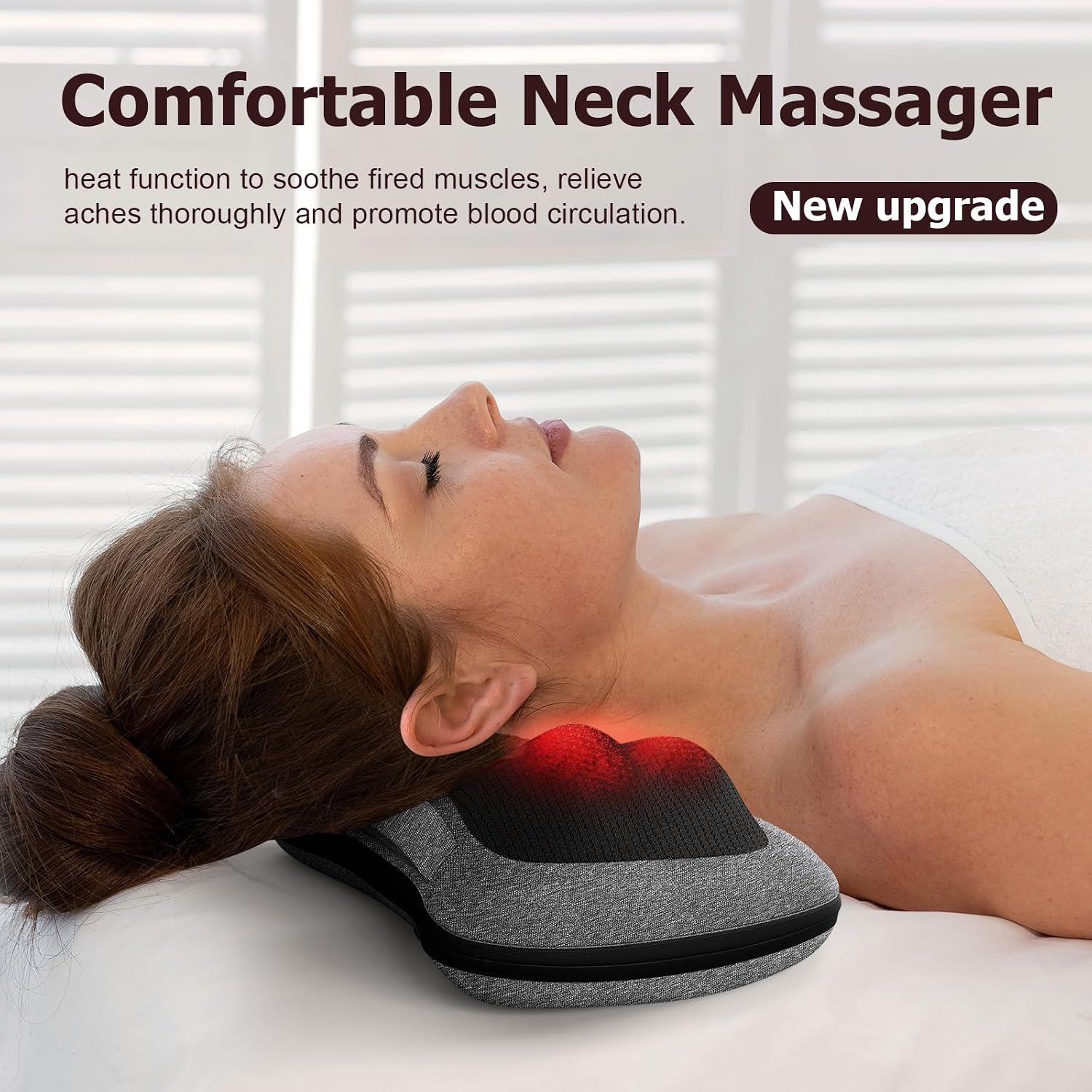 VIKTOR JURGEN Shiatsu Back Massager with Heat for Pain Relief, Gray - Image 2