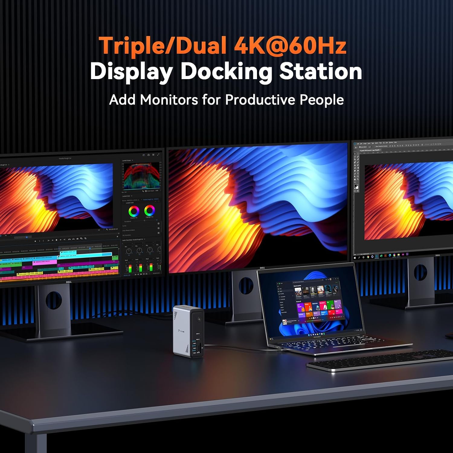 TobenONE 18 in 1 Laptop Docking Station 3 Monitors,Triple 4K HDMI,9 USB C/A - Image 3