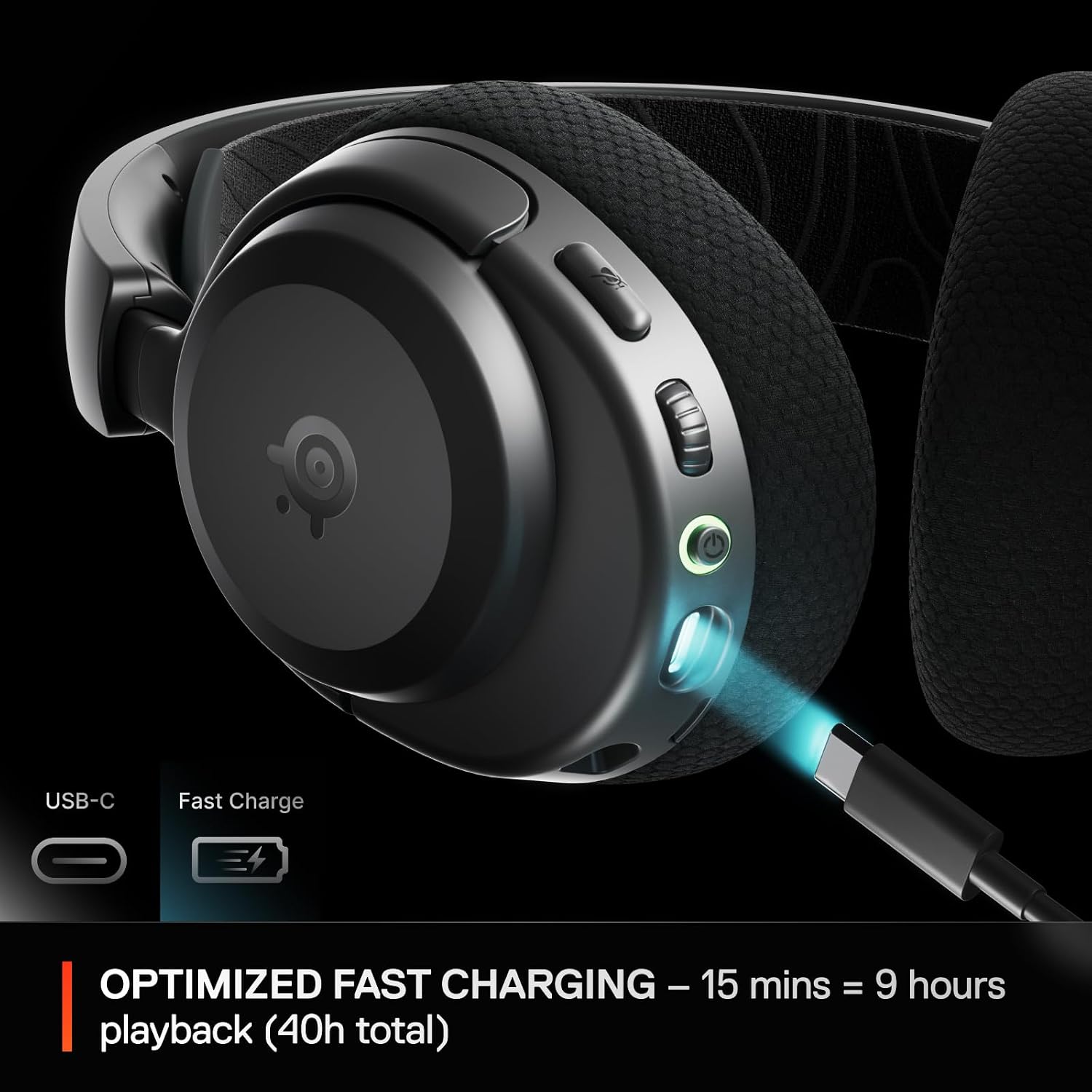 SteelSeries Arctis Nova 3X Wireless Multi-Platform Gaming Headset — Mobile App Control — 40 HR Battery — Neodymium Magnetic Drivers — 2.4GHz/Bluetooth — Xbox, PS5, PC, Switch, Mobile — Black - Image 4