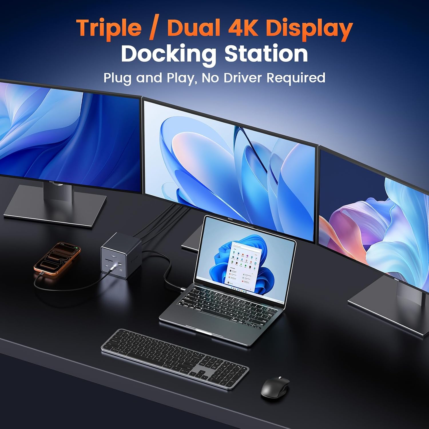 TobenONE 16-in-1 Laptop Docking Station Triple 4K Monitor,150W Power Supply - Image 3