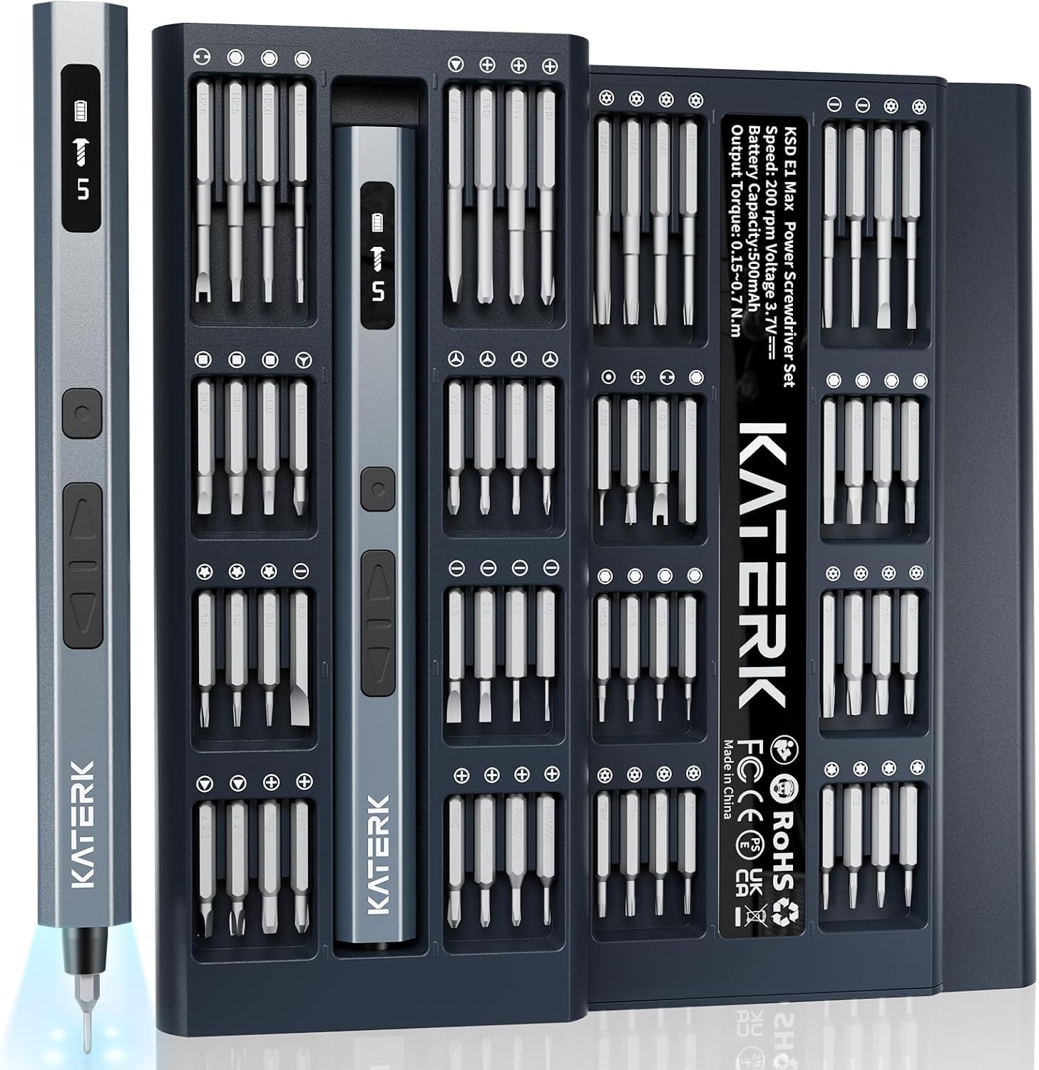 KATERK Electric Screwdriver, 500mAh Mini Electric Screwdriver