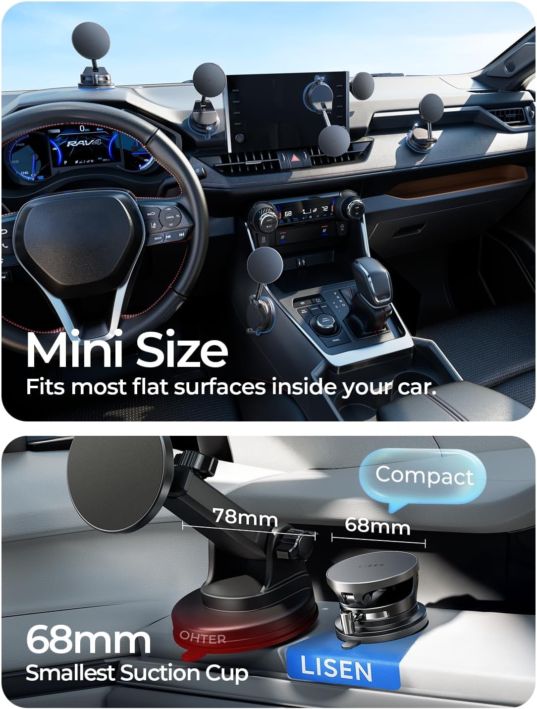 LISEN 15W Magsafe Car Mount Charger for iPhone 18 Pro Max, Magnetic Wireless Car Charger, Suction Phone Mount, Vacuum Magnetic Phone Holder for Carfor iPhone 18 Pro Max 17 16 15 14 13 12 Samsung Pixel - Image 2