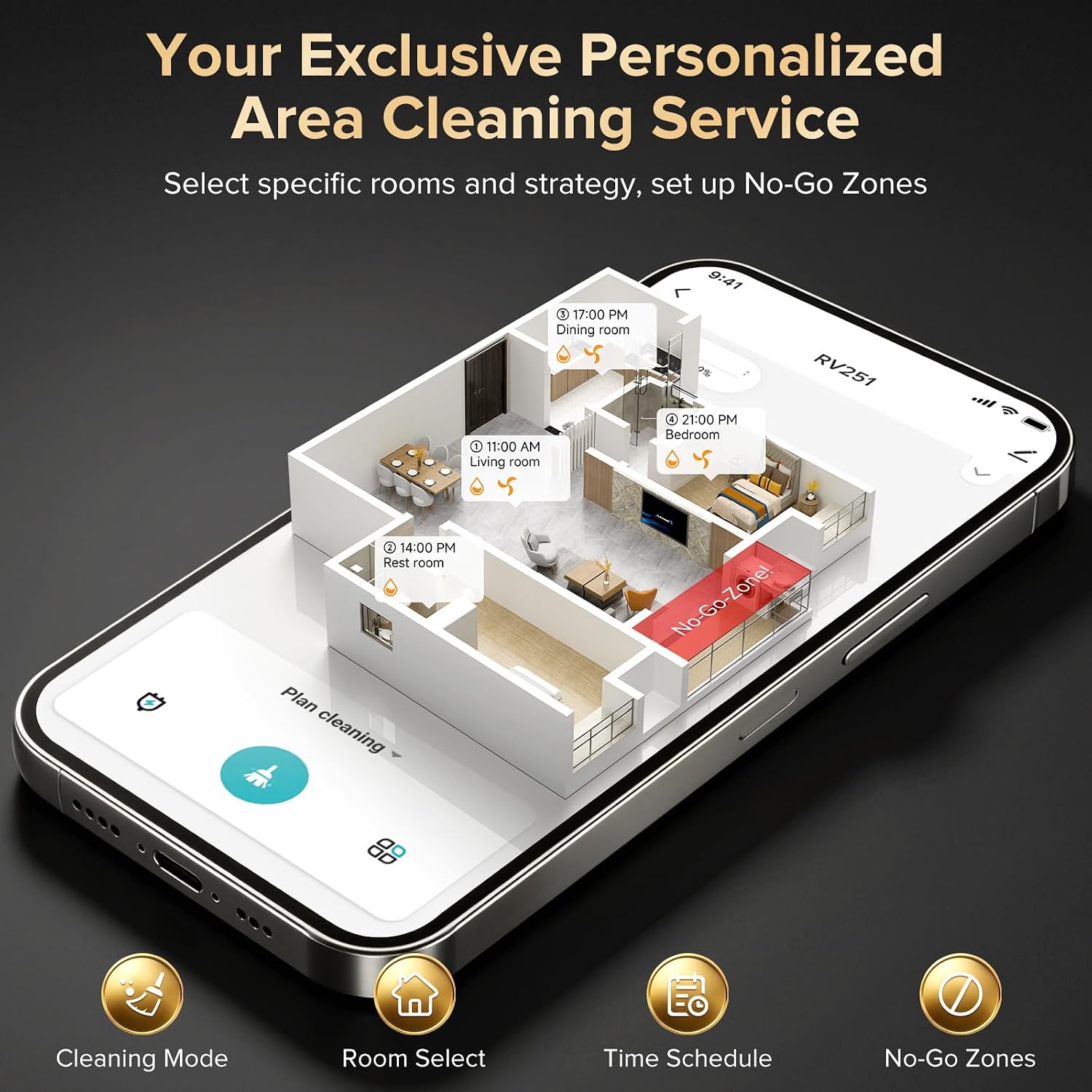 Robot Vacuum and Mop, 120-Day Self-Emptying with 6000Pa Suction, LiDAR Navigation & Smart Mapping & No-Go Zones, Anti-Tangle, for Pet Hair, Carpets and Hard Floor - Image 8