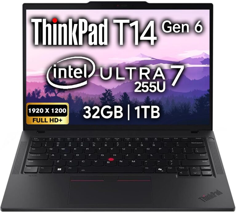 Lenovo ThinkPad T14 Gen 6 Business Laptop 14" FHD+ IPS, Intel Ultra 7 255U, 32GB DDR5 RAM, 1TB SSD, 5MP Webcam, Fingerprint, Backlit, Wi-Fi 6E, 2 Thunderbolt 4, AI PC, W11P