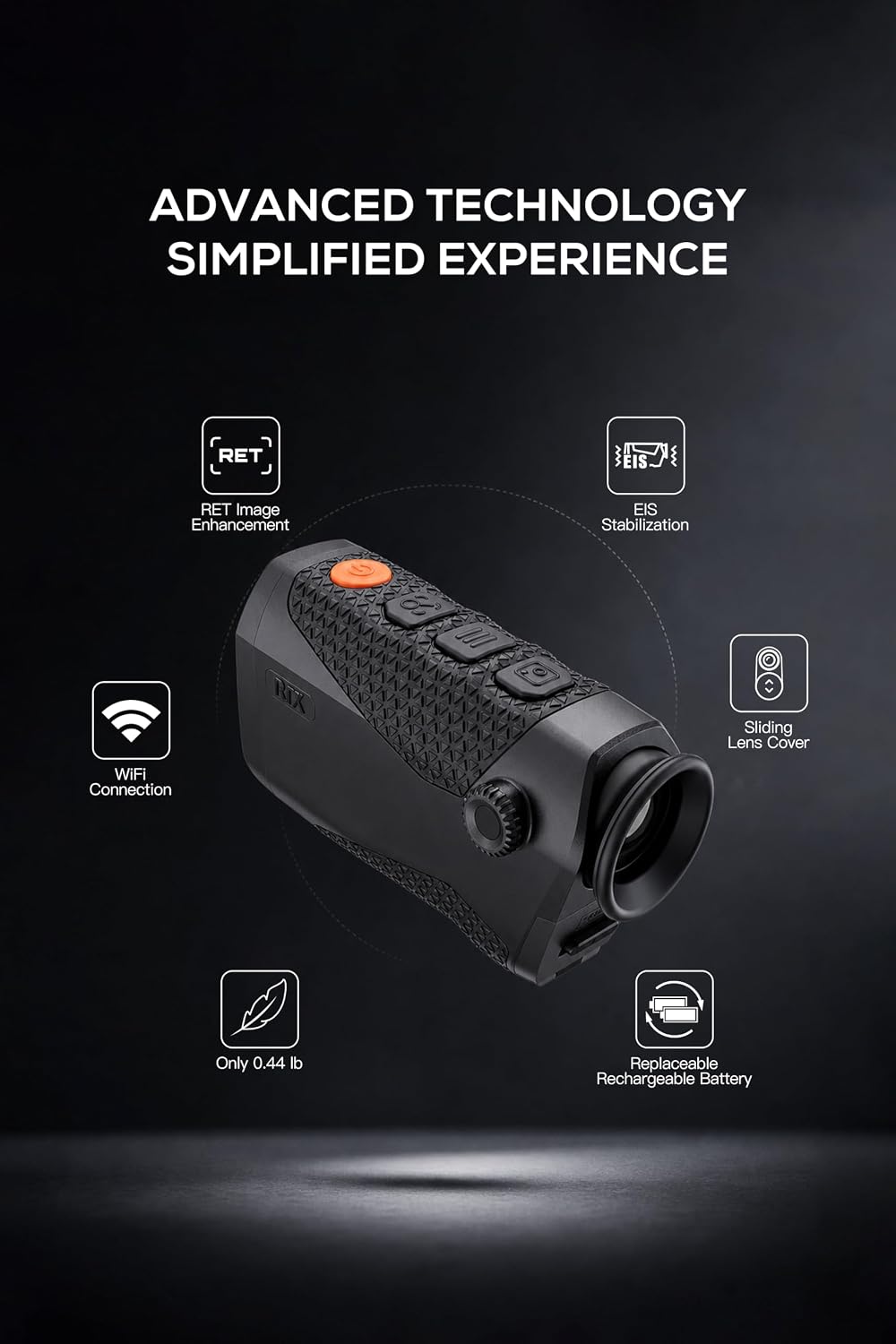 RIX Pocket K2 Portable Thermal Monocular for Hunting, 256x192 (50Hz), Wi-Fi, Handheld Night Vision Monocular - Image 5