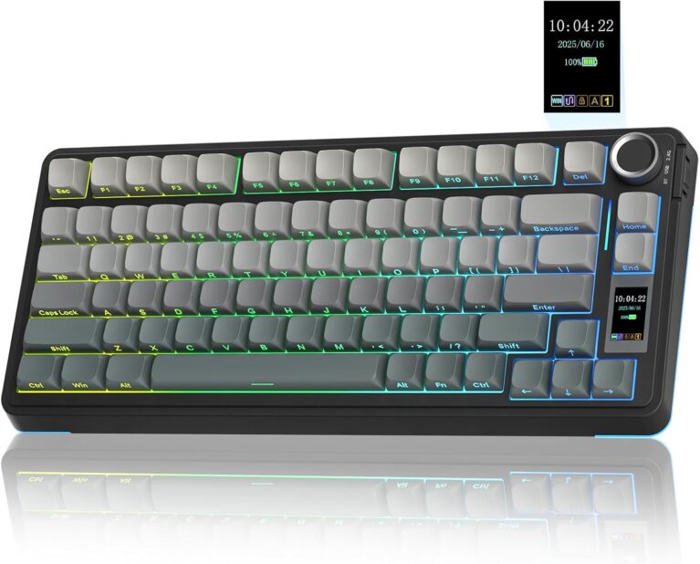 AULA S75 PRO Wireless Mechanical Gaming Keyboard with Screen&Knob, 80 Keys