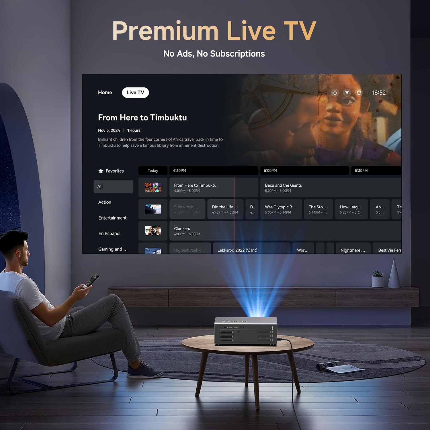 4K-Projector with WiFi and Bluetooth, AI Auto Focus&6D Keystone Dolby Audio HDR10+, KOGATA Smart Projector with Built-in Apps, Outdoor Movie Portable for Home Theater, Bedroom, Ceiling - Image 8