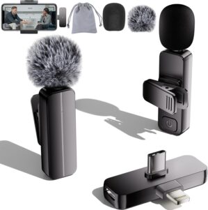 2-Pack Wireless Mini Lavalier Lapel...