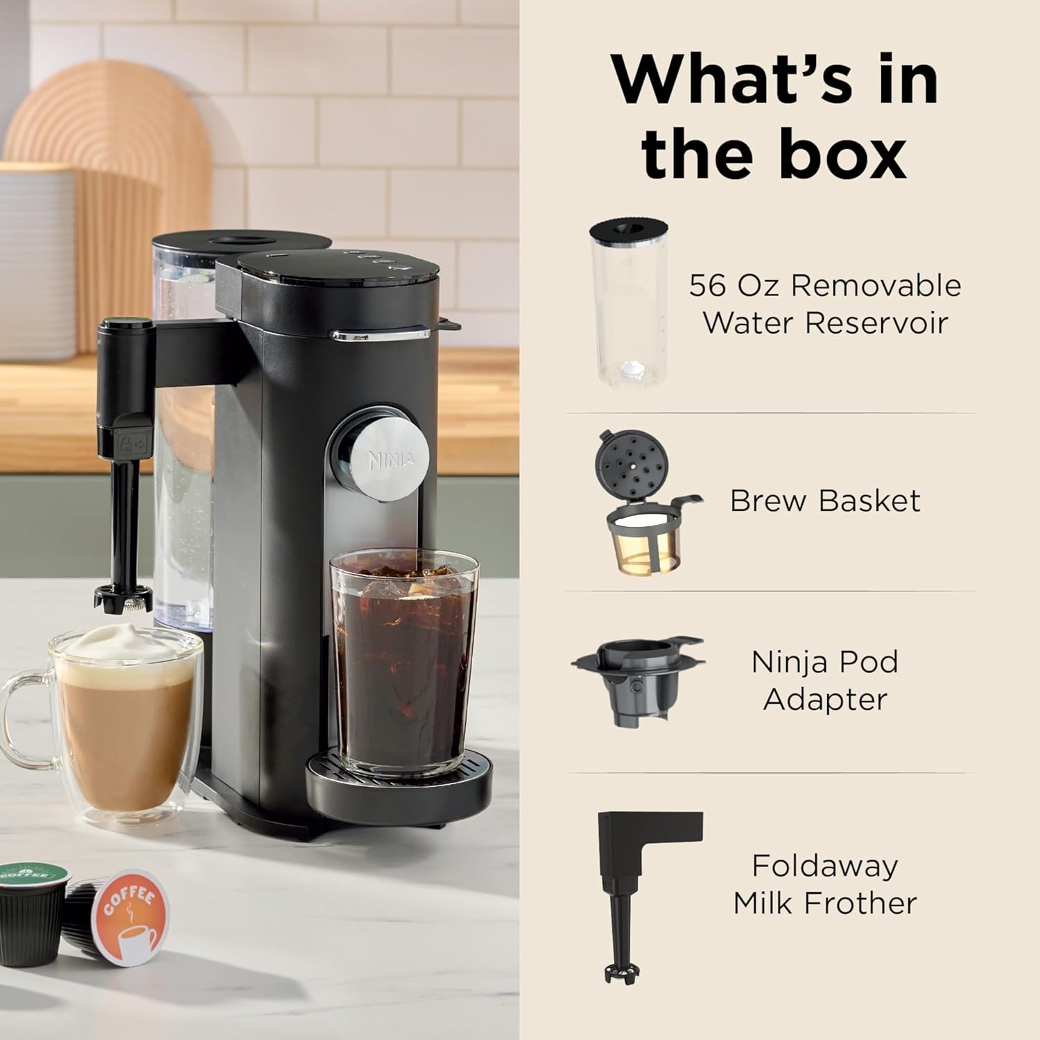 Ninja Single Serve Coffee Maker - Combo Machine, K-Cup Pods and Grounds - Image 8