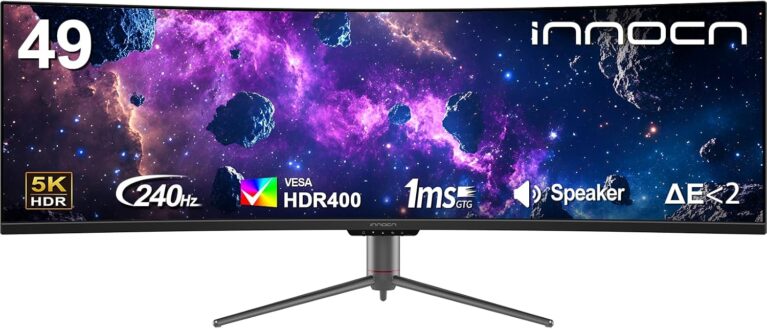 INNOCN 49" Curved DQHD 5120 x 1440P 240Hz 1800R Ultrawide Gaming Monitor
