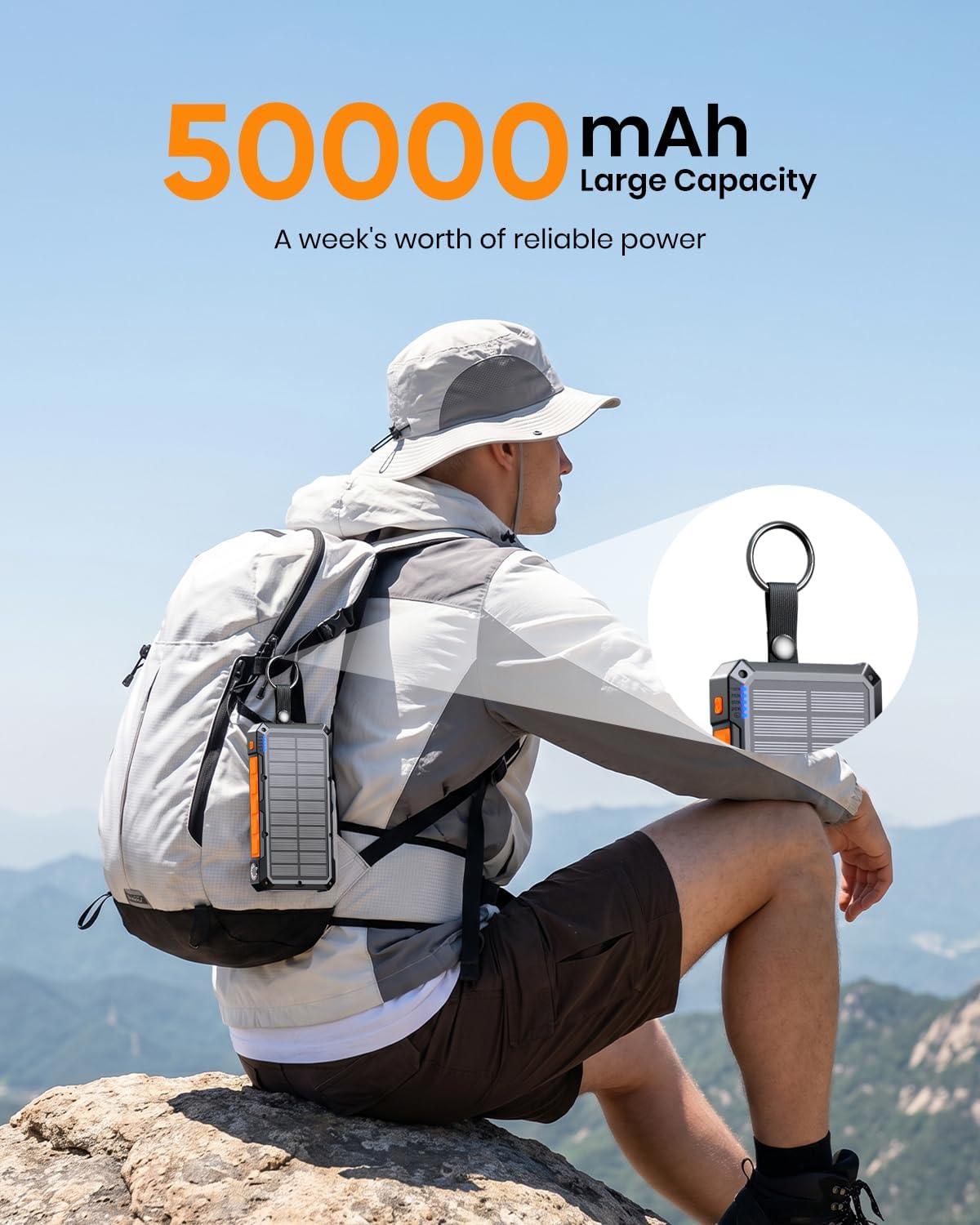 SOARAISE 50000mAh Solar Power Bank 22.5W Wireless Portable Solar Charger - Image 2